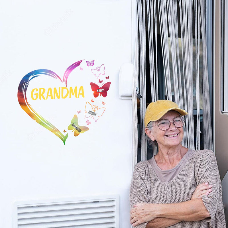 Butterfly Grandma - Gift For Grandma - Personalized Decor Decal