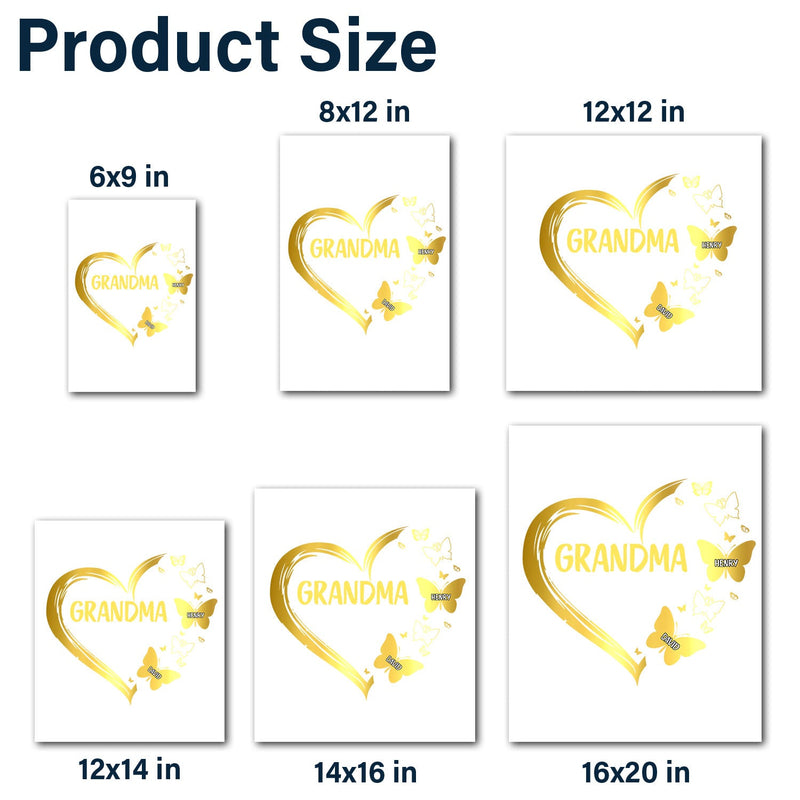 Butterfly Grandma - Gift For Grandma - Personalized Decor Decal
