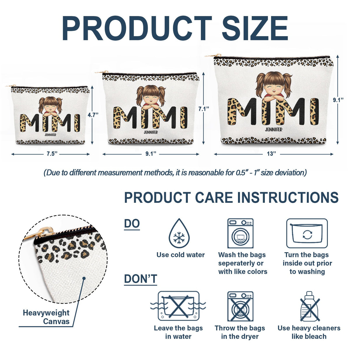 Leopard Mama Nana Title - Birthday, Loving Gift For Mom, Mum, Mother, Grandma, Grandmother - Personalized Cosmetic Bag