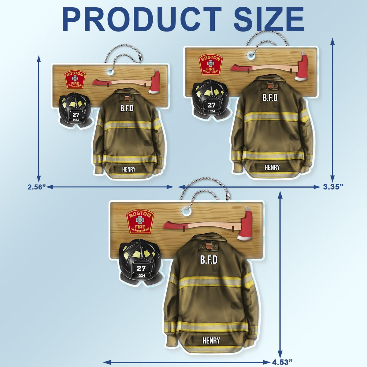 Custom Photo Firefighter Armor - Gift For Firefighter - Personalized Acrylic Car Hanger