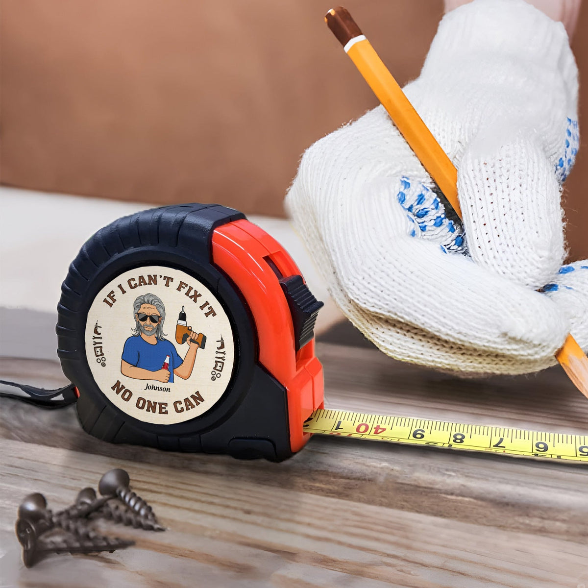 I Can Fix Anything Except Stupid - Gift For Men, Dad, Father, Grandfather, Grandpa, Husband - Personalized Tape Measure