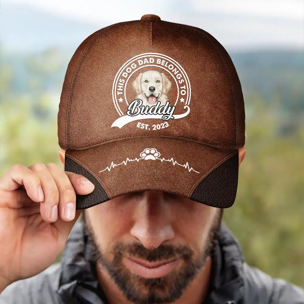 This Human Dog Dad Belongs To - Personalized Classic Cap