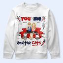 Stars & Stripes You And Me And The Cats - Personalized T Shirt