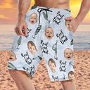Custom Photo Reel Cool Dad - Personalized Unisex Beach Shorts
