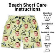 Custom Photo Reel Cool Dad - Personalized Unisex Beach Shorts