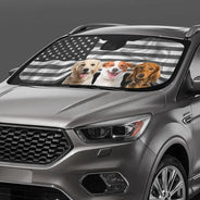 Custom Photo Pet Stars And Stripes - Personalized Auto Sunshade