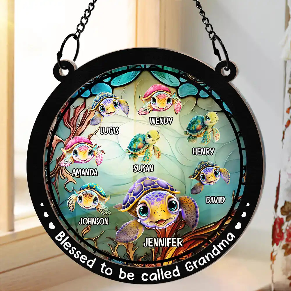 Blessed To Be Called Turtle Summer - Personalized Window Hanging Suncatcher Ornament