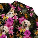 Custom Photo Dark Tropical Flowers - Personalized Hawaiian Shirt