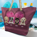 Cute Dogs Aesthetic Pattern - Personalized Beach Bag