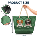 Cute Dogs Aesthetic Pattern - Personalized Beach Bag