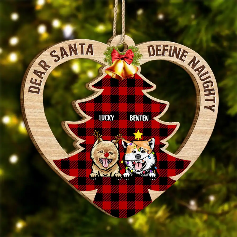 Dear Santa Define Naughty Christmas - Personalized Custom Shaped Wooden Ornament