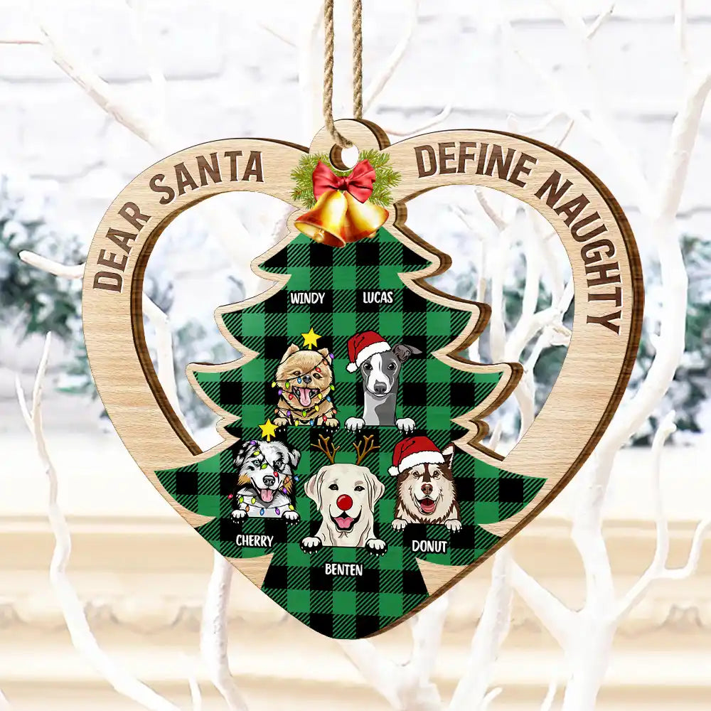 Dear Santa Define Naughty Christmas - Personalized Custom Shaped Wooden Ornament