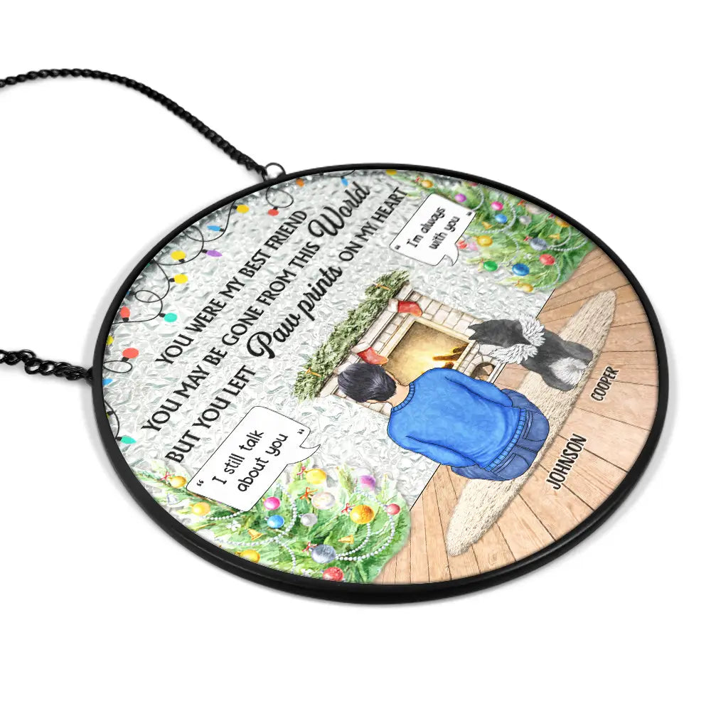 You Were My Favorite Hello And Hardest Goodbye - Personalized Stained Glass Window Hanging Suncatcher