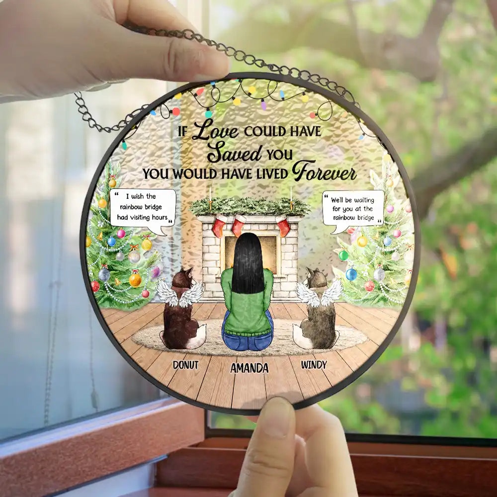 You Were My Favorite Hello And Hardest Goodbye - Personalized Stained Glass Window Hanging Suncatcher
