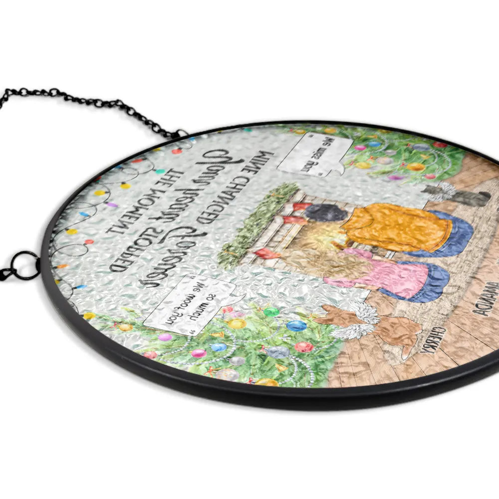 You Were My Favorite Hello And Hardest Goodbye - Personalized Stained Glass Window Hanging Suncatcher