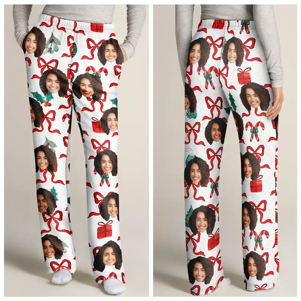 Custom Photo Girly Christmas - Personalized Pajamas Pants