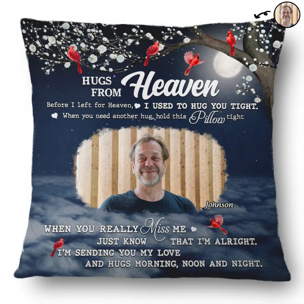 Custom Photo Sending You My Love Memorial - Personalized Pillow