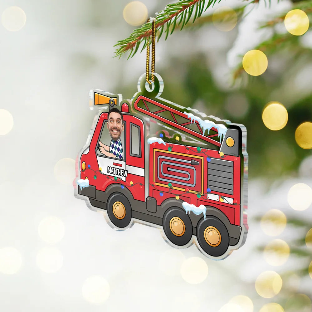 Gift For Men, Gift For Yourself - Custom Photo Funny Face Vehicle - Personalized Custom Shaped Acrylic Ornament