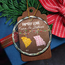Family - Family Love Knows No Distance - Personalized Circle Glass Ornament
