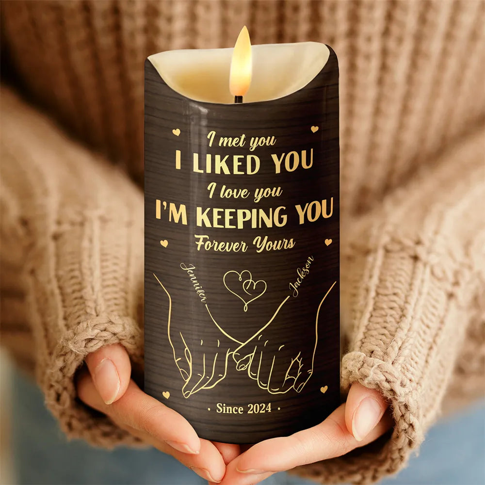 I Met You I Like You Couples - Personalized Flameless LED Candle