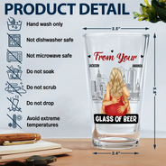 Gift For Couples, Gift For Husband, Gift For Boyfriend - Couple Glass Of Beer Always By Your Side - Personalized Beer Glass