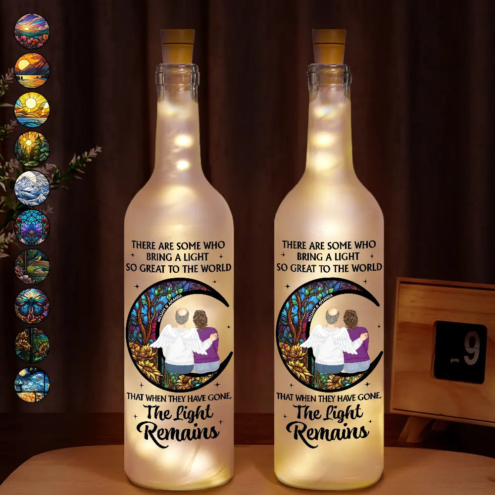 Gift For Couples,Gift For Husband,Gift For Wife,Gift For Boyfriend,Gift For Girlfriend,Gift For Mother,Gift For Father,Gift For Daughter,Gift For Son,Gift For Sibling,Gift For Sisters,Gift For Brothers,Memorial - The Light Remains - Personalized Bottle Light
