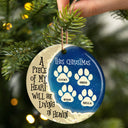 Merry Christmas A Piece Of My Heart - Memorial Gift For Pet Lovers - Christmas Gift - Personalized Custom Circle Ceramic Ornament