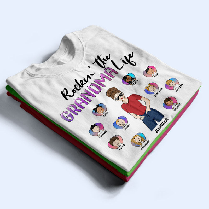 Family Rockin' The Mama Life - Mother Gift - Personalized Custom T Shirt
