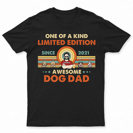 Limited Edition Awesome Dog Dad - Gift For Dog Lover - Personalized Custom T Shirt