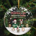 Couple Christmas Is You And Our Fur Babies - Christmas Gift For Dog & Cat Lovers - Personalized Custom Circle Acrylic Ornament