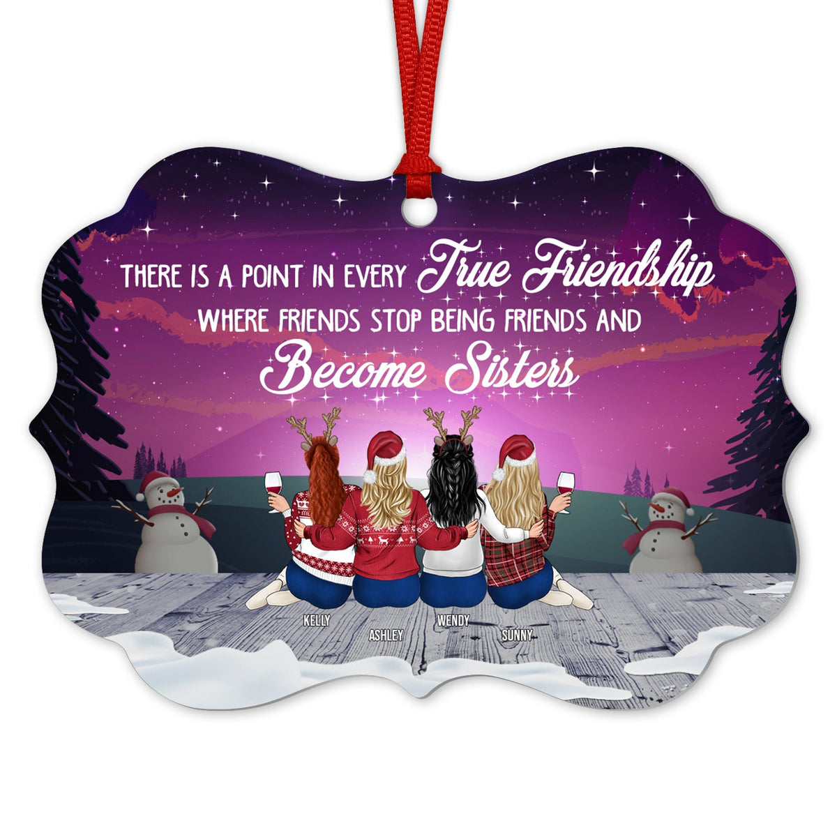There Is A Point In Every True Friendship - Christmas Gift For Bestie - Personalized Custom Aluminum Ornament