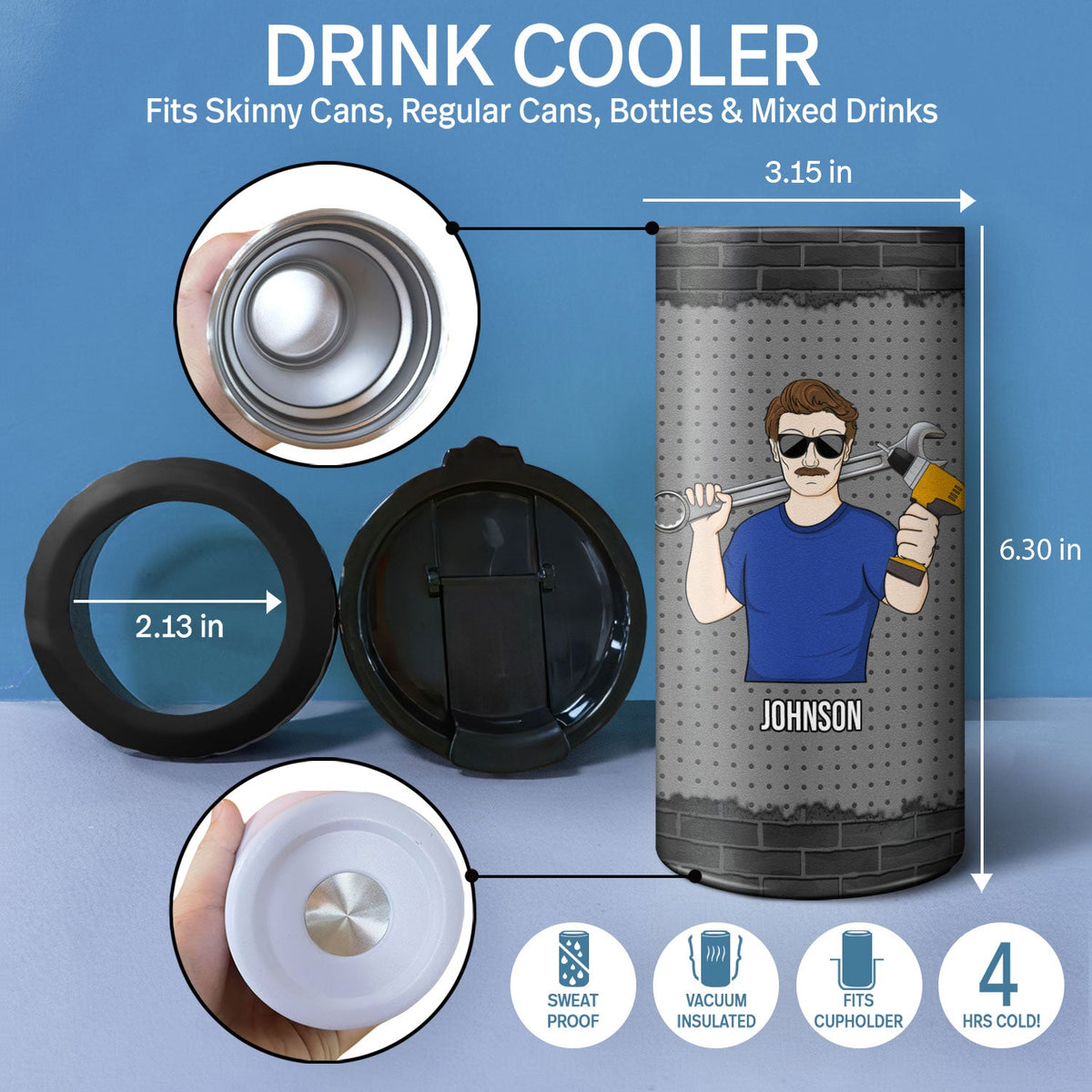 I Can't Fix Stupid But I Can Fix What Stupid Does - Gift For Dad, Father - Personalized Custom 4 In 1 Can Cooler Tumbler