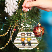 Besties Forever - Christmas Gift For Bestie - Personalized Circle Acrylic Ornament