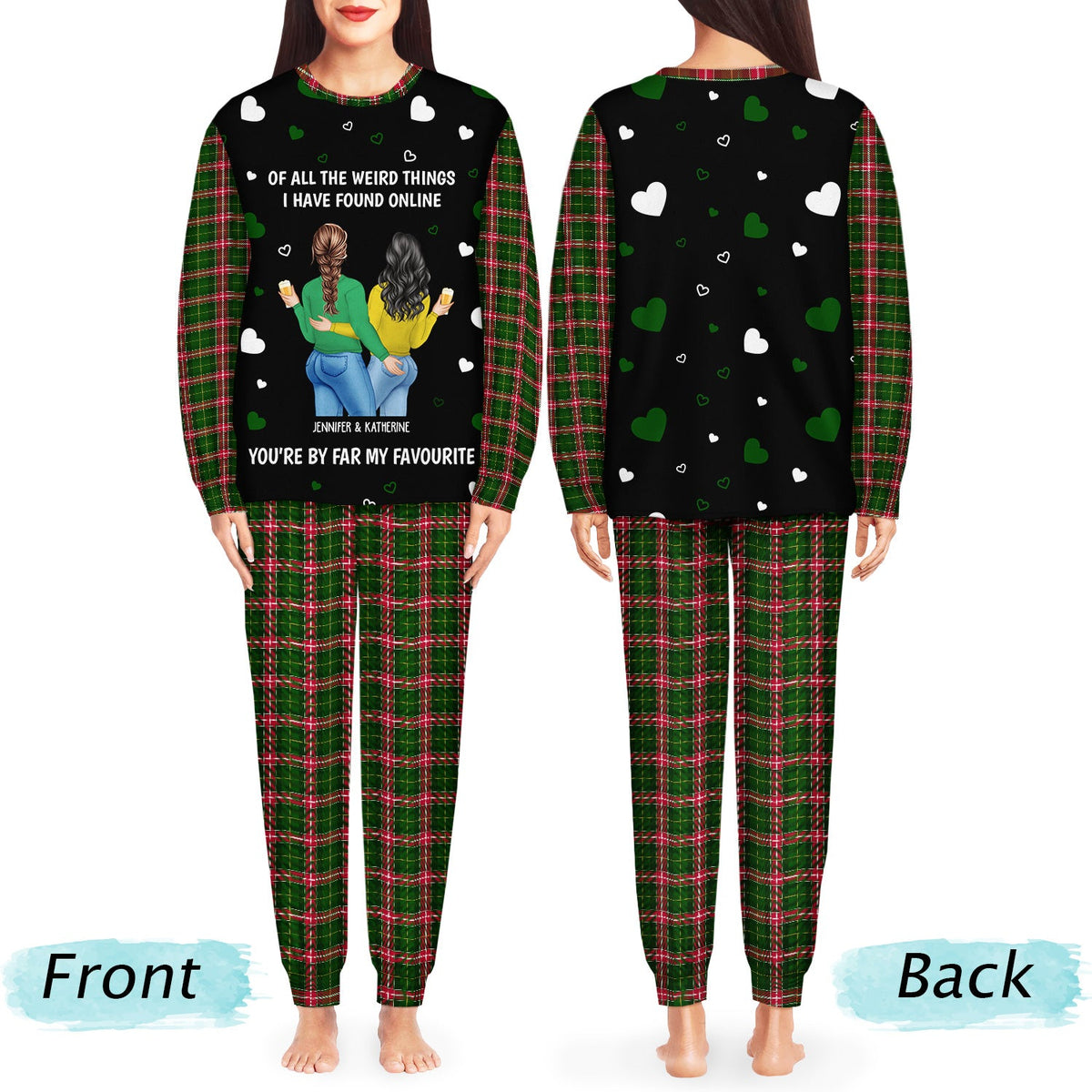 Couple Back Side You Are My Favourite By Far - Gift For Couples - Personalized Unisex Pajamas Set