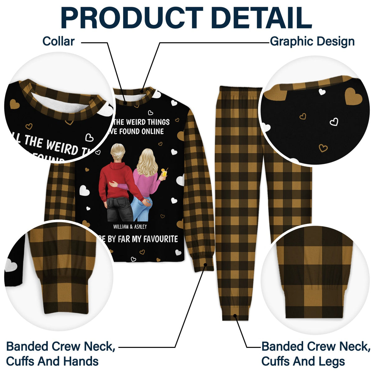 Couple Back Side You Are My Favourite By Far - Gift For Couples - Personalized Unisex Pajamas Set
