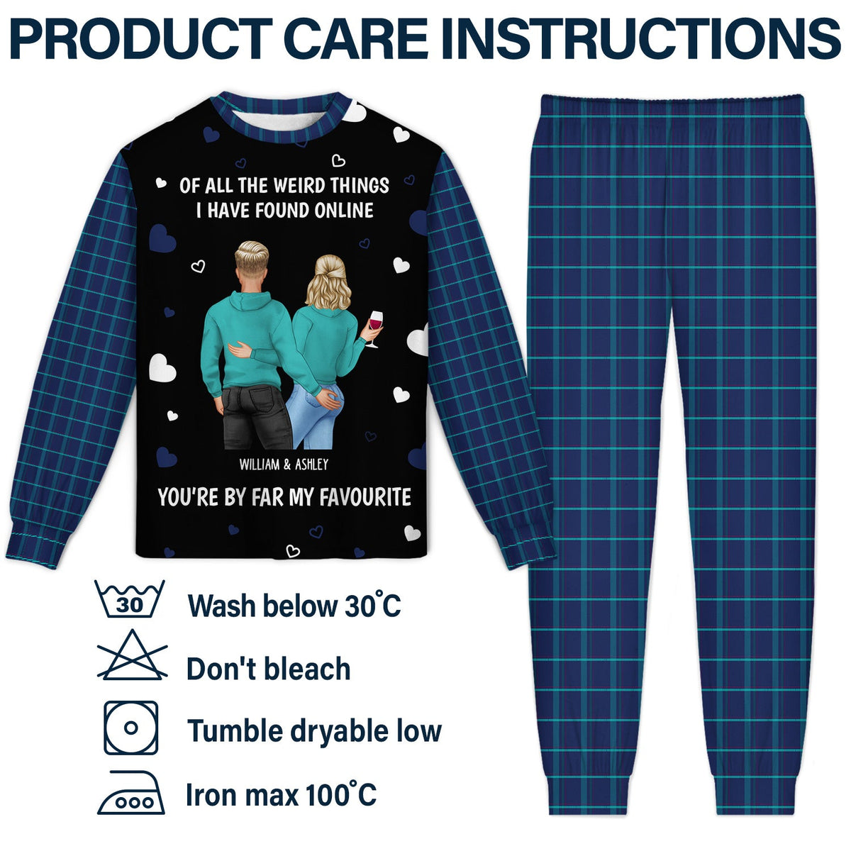Couple Back Side You Are My Favourite By Far - Gift For Couples - Personalized Unisex Pajamas Set