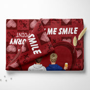 You Make Me Smile And Also - Gift For Couples - Personalized Fleece Blanket