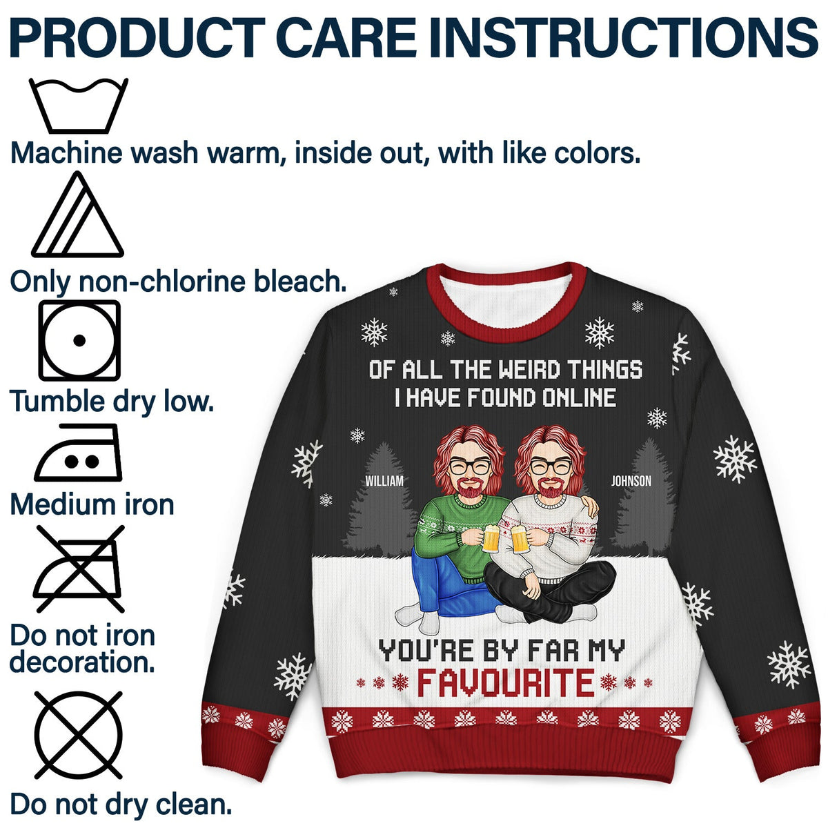 You Are My Favourite By Far - Gift For Couples - Personalized Unisex Ugly Sweater