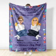 Filled This Blanket With Hugs And Love - Gift For Sisters, Siblings - Personalized Fleece Blanket