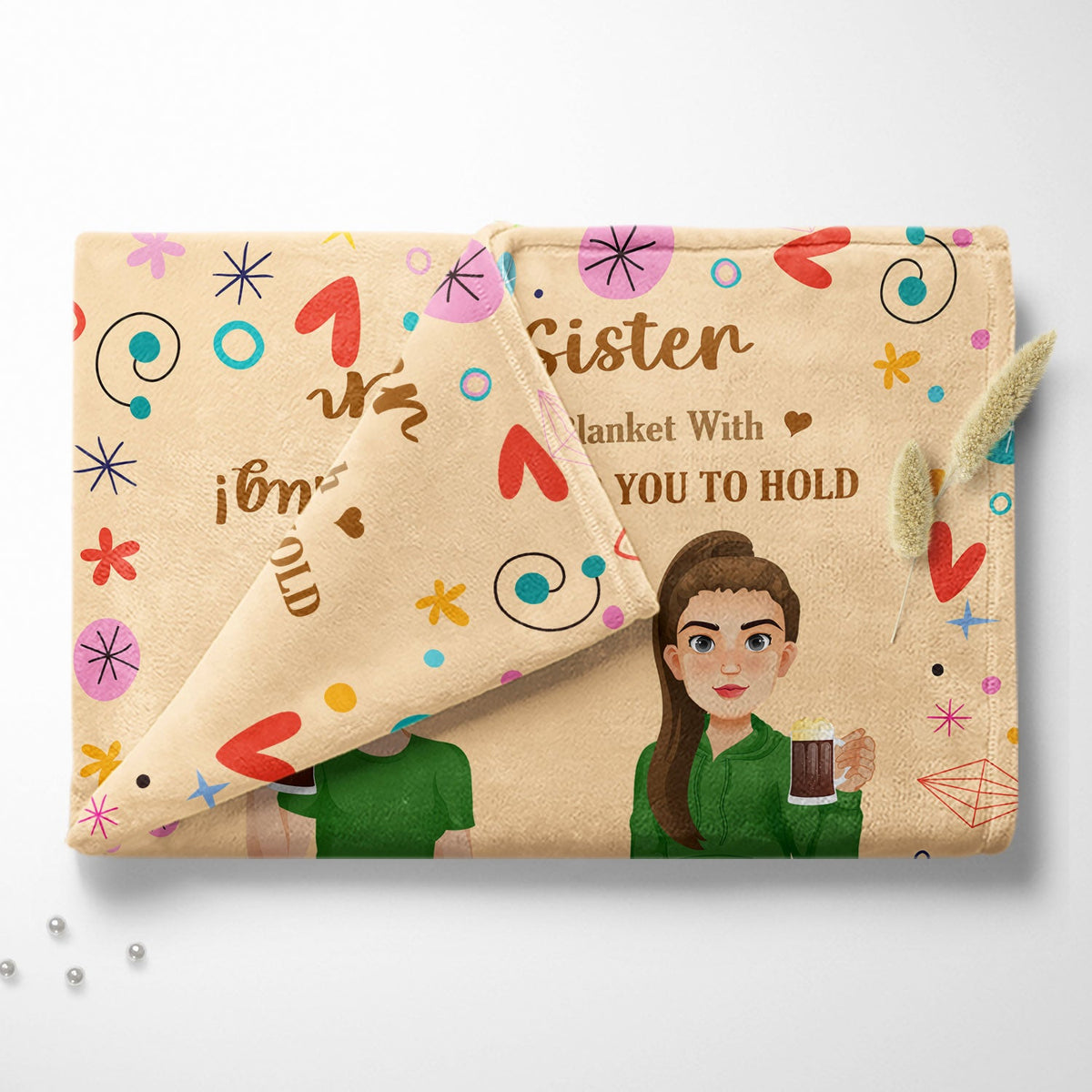 Filled This Blanket With Hugs And Love - Gift For Sisters, Siblings - Personalized Fleece Blanket