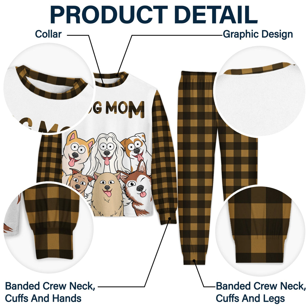 Dog Mom Dog Dad Cartoon Style - Gift For Dog Lovers - Personalized Unisex Pajamas Set