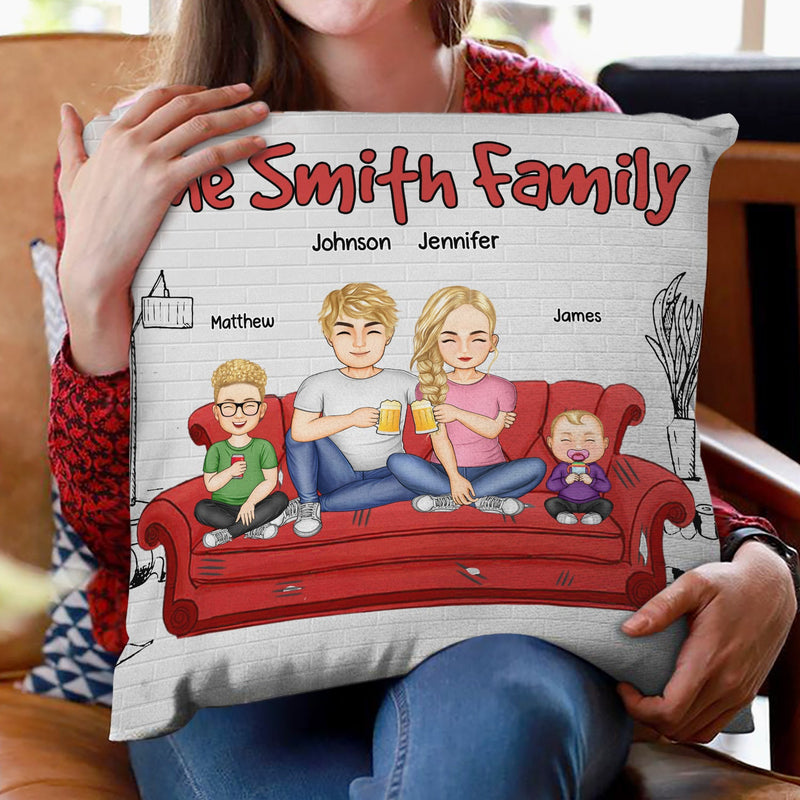 Cartoon Family - Gift For Family - Personalized Pillow
