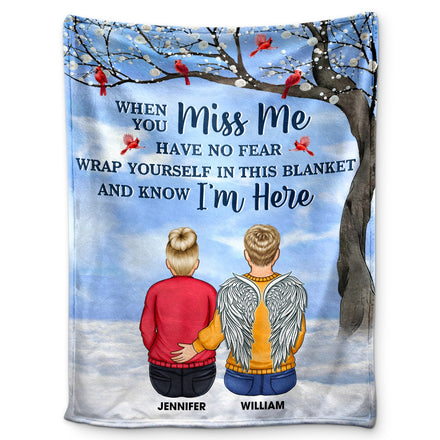 When You Miss Me Have No Fear - Memorial Sympathy Gift - Personalized Fleece Blanket