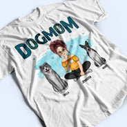 Dog Mom Blue Pattern - Gift For Dog Lovers - Personalized Sweatshirt