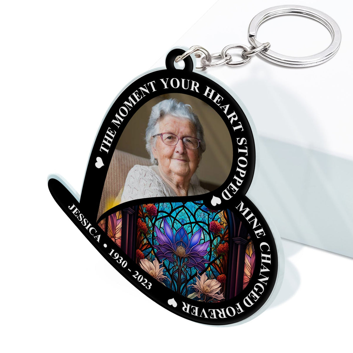 Custom Photo The Moment Your Heart Stopped - Memorial Gift For Family - Personalized Acrylic Keychain