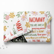 Custom Photo I May Be Just A Bump - Baby Shower Gift, Gift For First Mom - Personalized Fleece Blanket