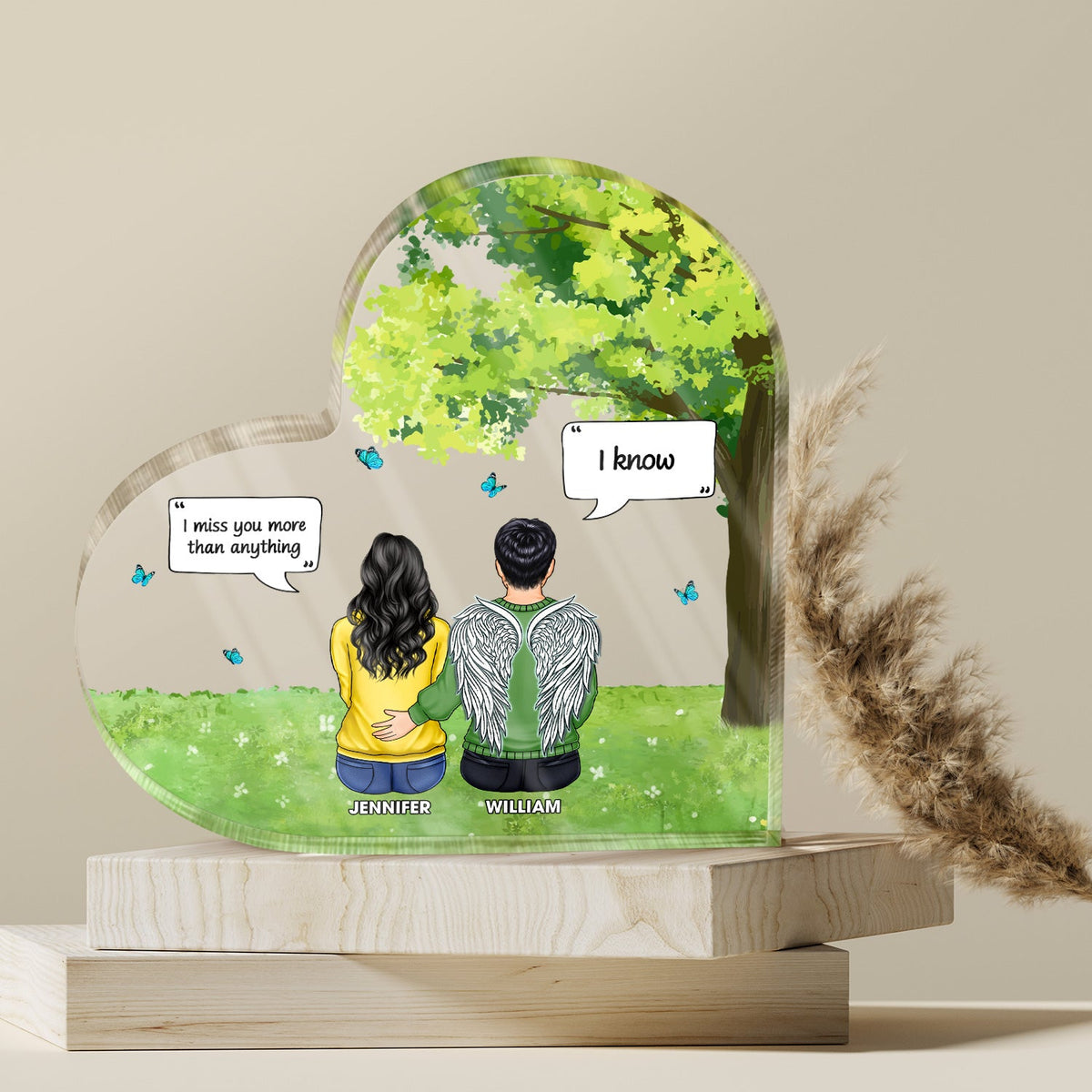 It's So Hard To Say Goodbye - Memorial Gift - Personalized Heart Shaped Acrylic Plaque
