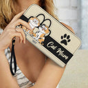 Cat Mom Cat Mum - Birthday, Loving Gift For Cat Lovers, Women - Personalized Leather Long Wallet