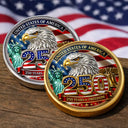 America 250th,Independence Day,Gift For Yourself,Proud,Custom Text - Stars And Stripes 4th of July America 250th Anniversary - Personalized Commemorative Keepsake Coin