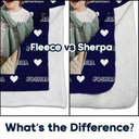 Top Market,Adorable,Art Design,Gift For Kids,Photo - Cartoon Portrait - Custom Photo Cartoon Portrait Kid Name & Heart Pattern - Personalized Fleece Blanket, Sherpa Blanket